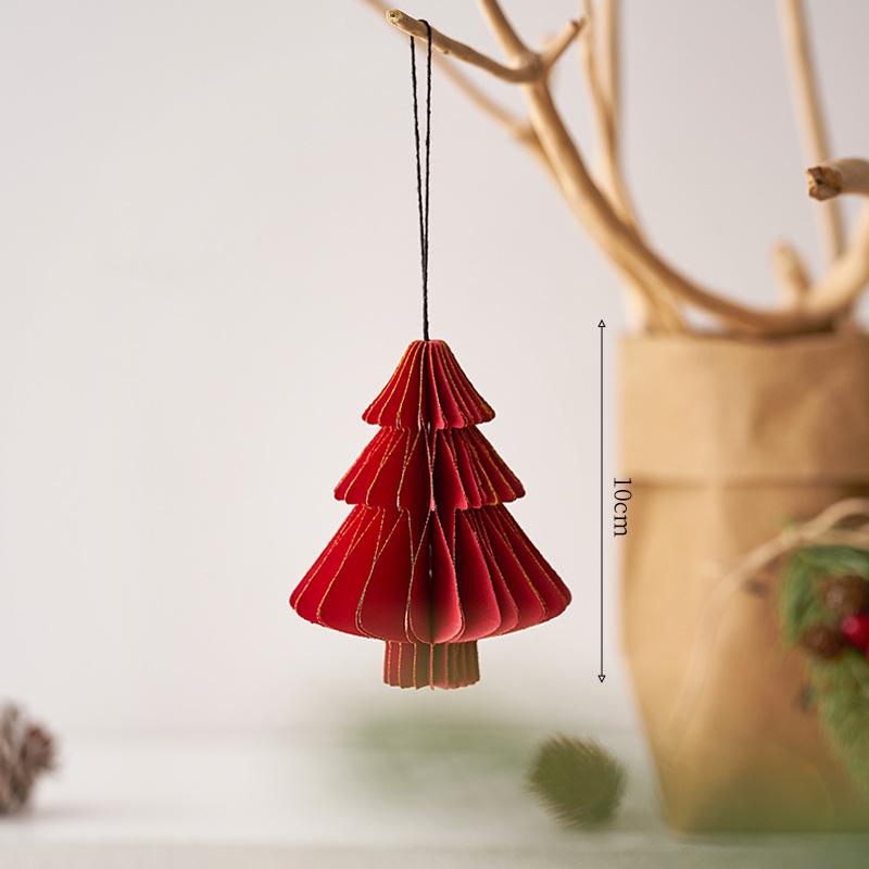 Irregular Shape Paper Honeycomb Christmas Tree Ornaments - Small Pendant & Honeycomb Ball Decor.