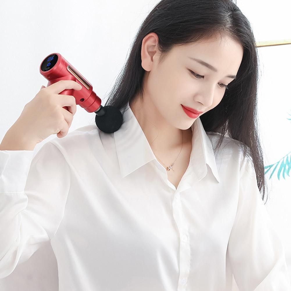 Electric Mini Fascial Gun Muscle Body Massager Back Neck Tissue Stimulator Percussion Acid Relief Pain Relax Slimming Shaping