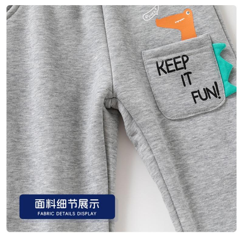 Korean Style Boys Fleece Lined Long Sports Pants Kids Children Winter Autumn Trousers