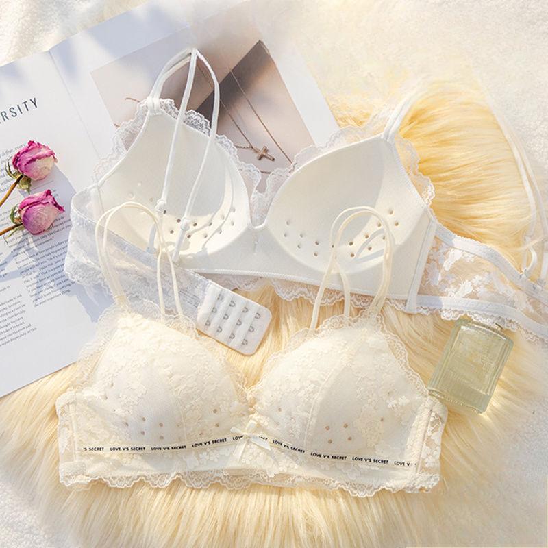 Sexy Lace Thin Strap Women's Bra Breathable Thin Style Wire-Free Comfortable Backless Underwear