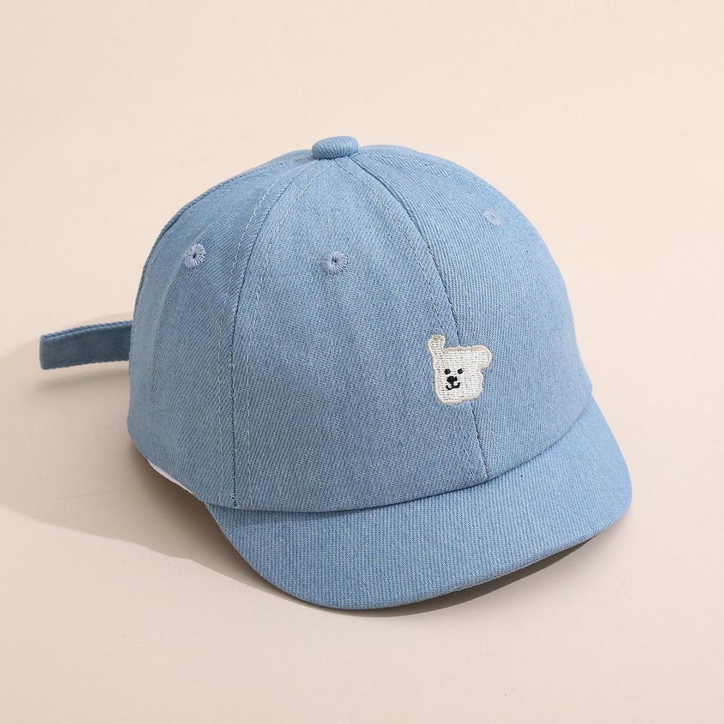 Süßer Baby Cartoon Denim Baseballkappe Kurzer Schirmmütze für Kleinkind Junge Mädchen Sommer Sonnenschutz Kinder Schirmmützen