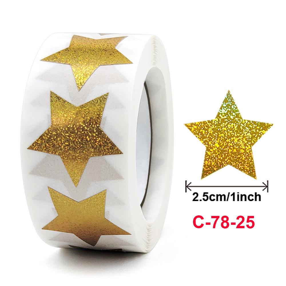 500pcs Colorful Star Adhesive Holographic Star Stickers Scrapbook Sticker Roll Labels For Kids DIY Gift Kids Reward School Craft