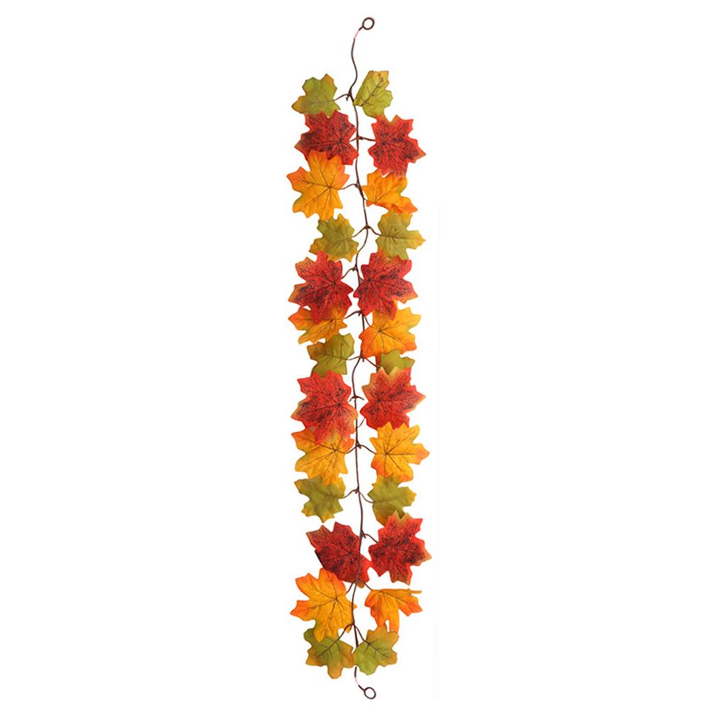Autumn Decor Artificial Maple Fall Leaf Vine Garland Hanging Wedding Thanksgiving Decorations Home Halloween Fireplace Decor