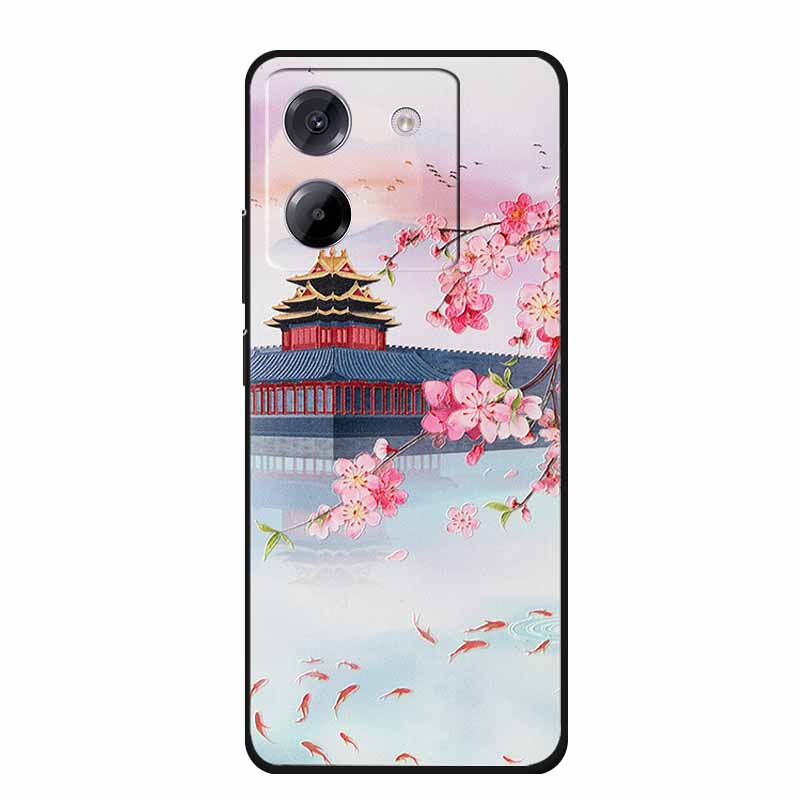 3D Emboss Case For POCO M7 Pro 5G Phone Case Relief Flowers Black Silicone Soft Back Cover For Xiaomi Poco M7 Pro Case Coque Bag