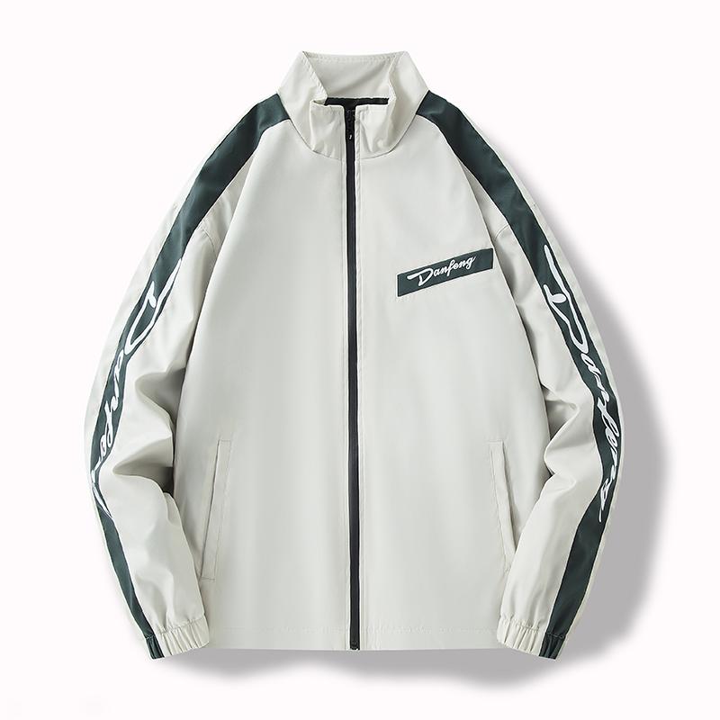 Men s Lightweight Color-Block Jacket Casual Travel Windproof Wear-Resistant Fabric Gift for Boyfriend S