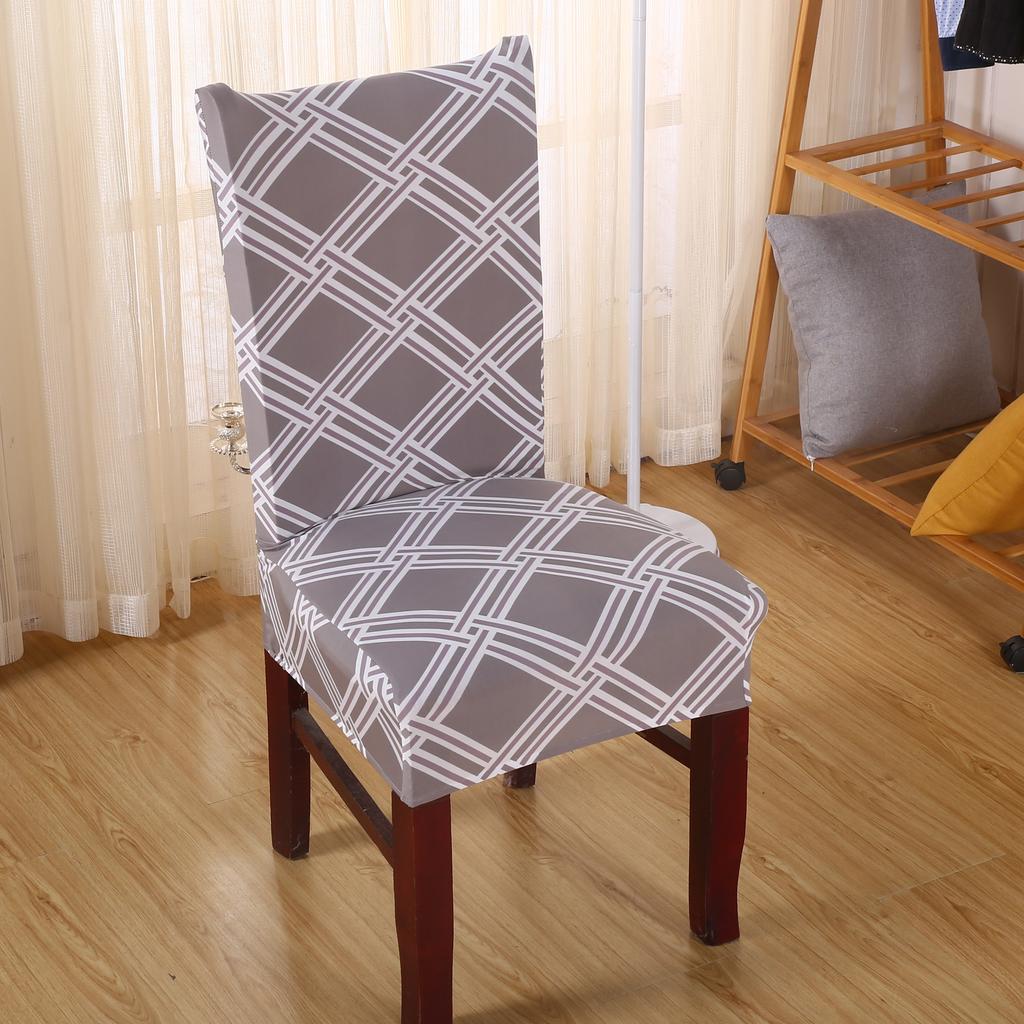 1Pc Elastic Dining Chair Cover Geometric Slipcovers Chair Case Stretch Seat Cover For Wedding El Banquet Living Room