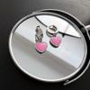 2023 Pink Titanium Steel Heart Earrings: Cute, Versatile, High-End.