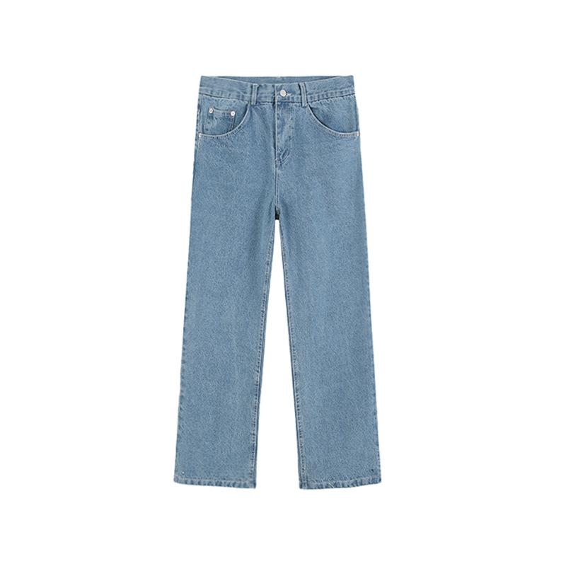 Autumn new loose jeans men's trend versatile casual straight Hong Kong style tube pants wide-leg pants men