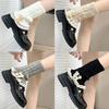 Harajuku Lace Edge Button Knitted Socks for Women Winter Warm College Style Thick Boot Socks Japanese Style Lolita Leg Warmers
