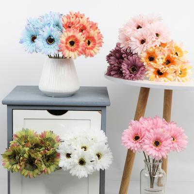 6 Pcs Artificial Gerbera Daisies Fake Flowers with Bendable Stem Faux