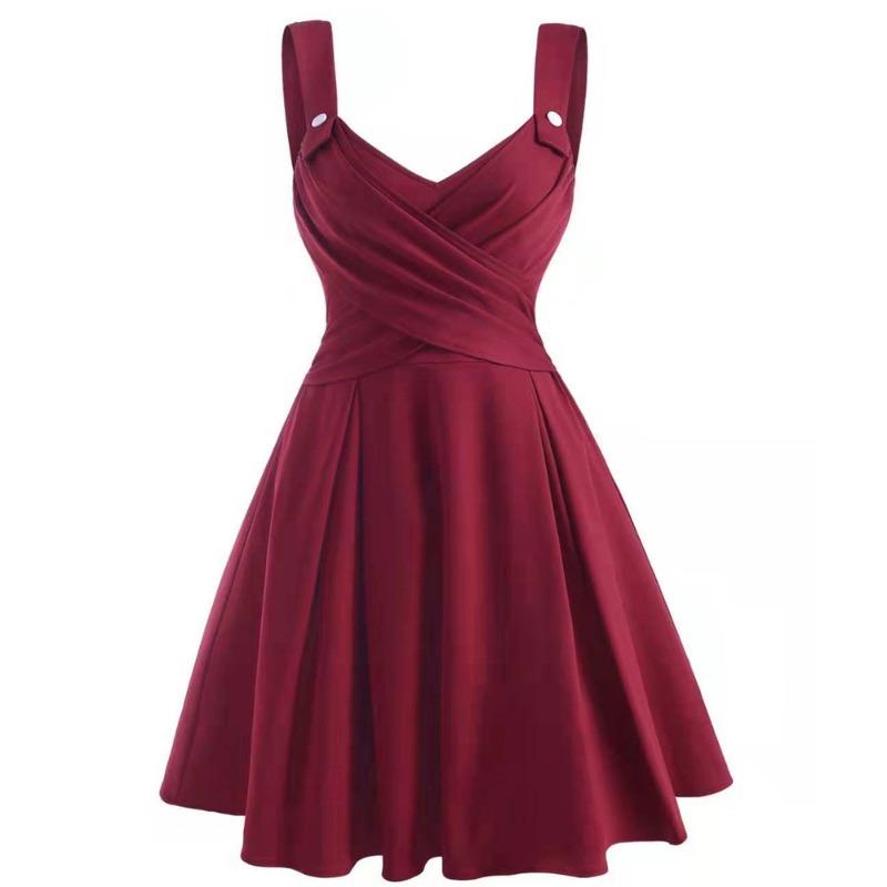 Autumn New Creative Sexy Suspender Dress Mid Dress Women's Dress
