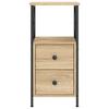Nightstands (2 Pcs) Sonoma Oak Finish 34 X 35.5 X 70 Cm Engineered Wood