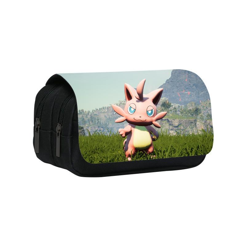 Palworld Mythical Creature Double Layer Nylon Pen Case For Students And School Supplies