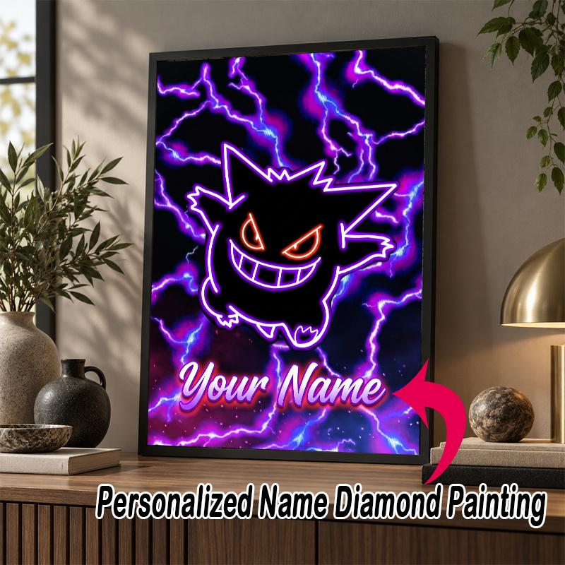 Personalized Gengar Diamond Art Custom Name 5D Diamond Painting Full Drill DIY Craft