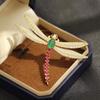 Designer niche micro-inlaid zircon colored stone dragonfly brooch two-color insect gold-plated pin men's and women's coat accessories