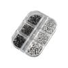 6 Grids Y2K Punk Metal Rivet Nail Charms Cone Mixed Sized Black Silver Nail Art Studs 3D Stylish Alloy Spike For Diy Nails Decor