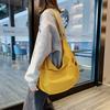 Faionable Canvas Women's Dumpling Bag Solid Color Large Capacity Crossbody Bags Shoulder Bag for Travel and Commuting