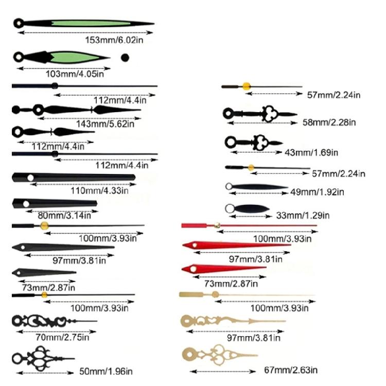 Precisions 6Pcs Quiet Clock Movement Set Plastic Mechanism with Different Pairs of Hands for Smooth Timekeeping Repair