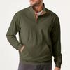 Autumn Men's Casual Stand-Collar Long-Sleeved Corduroy Sweatshirt with Pockets
