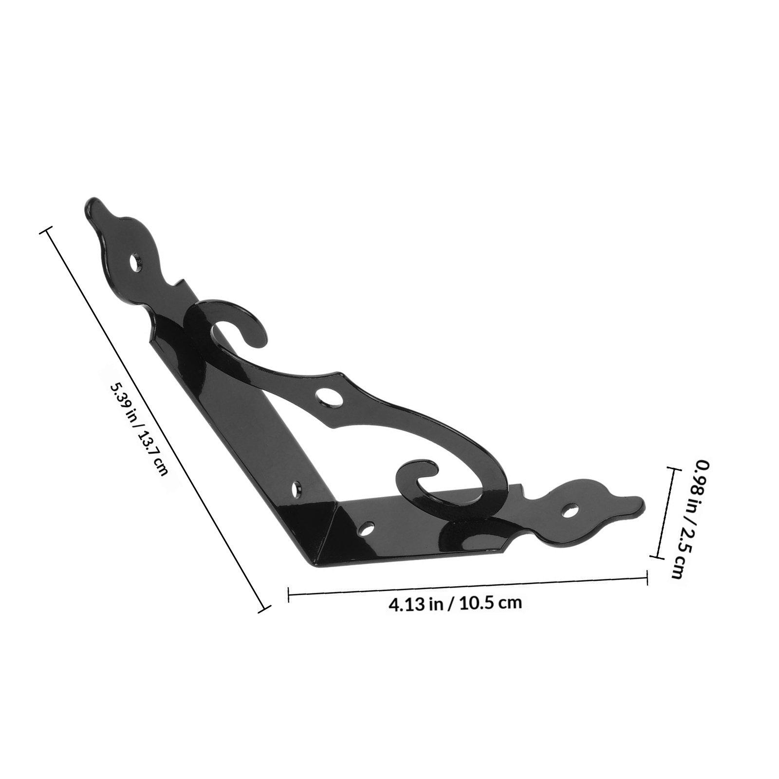 2Pcs Thickened Iron Triangular Shelf Bracket Wall Mount Heavy Duty Floating Shelf Support for Bookshelf Display Rack Small (Black,other)