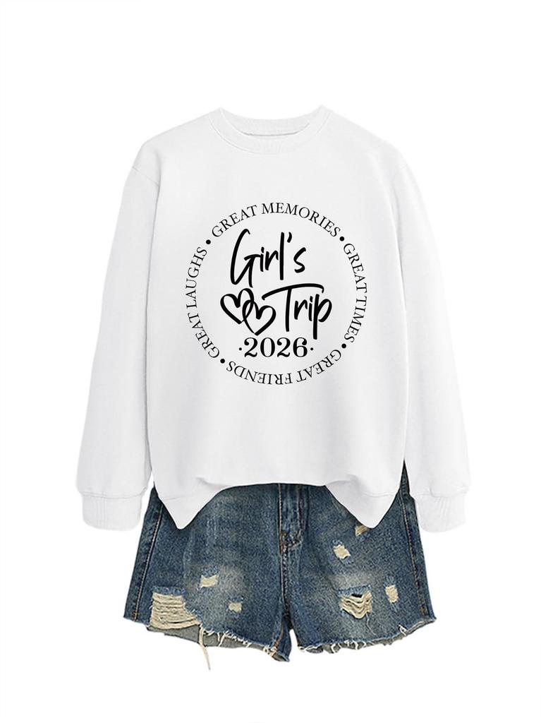Women's European Autumn/Winter Round Neck Long Sleeve Hoodie