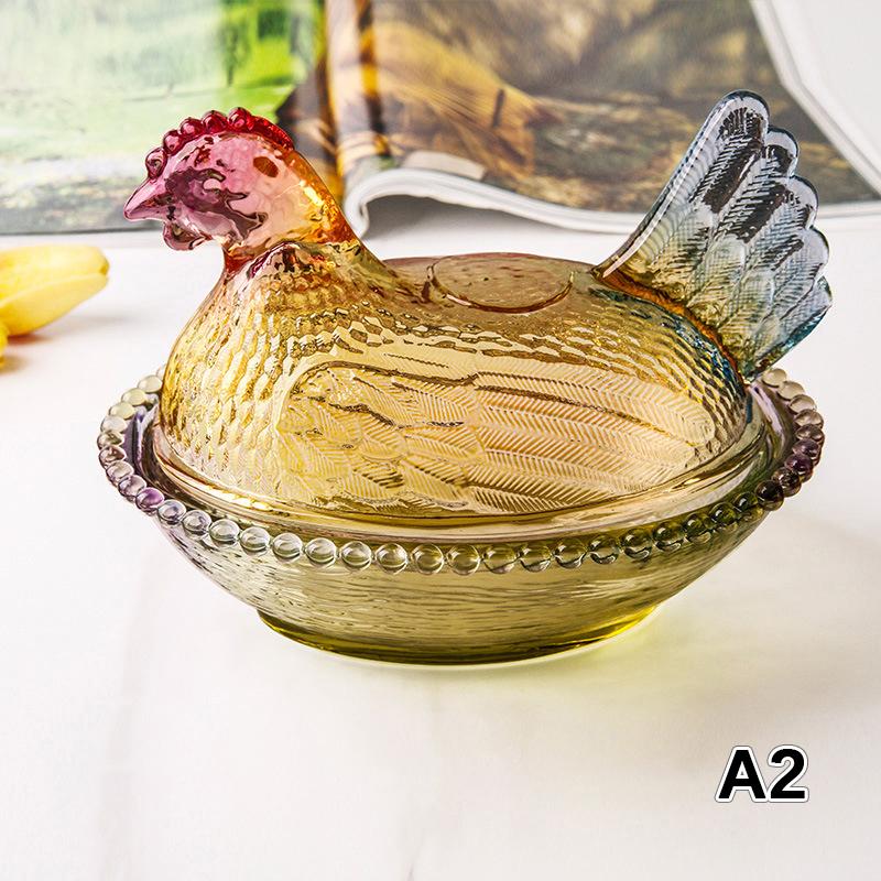 Курица Стеклянная банка для хранения с крышкой Курица Конфетница Контейнер для еды Идеально подходит для конфет, сахара, закусок или декора столешницы