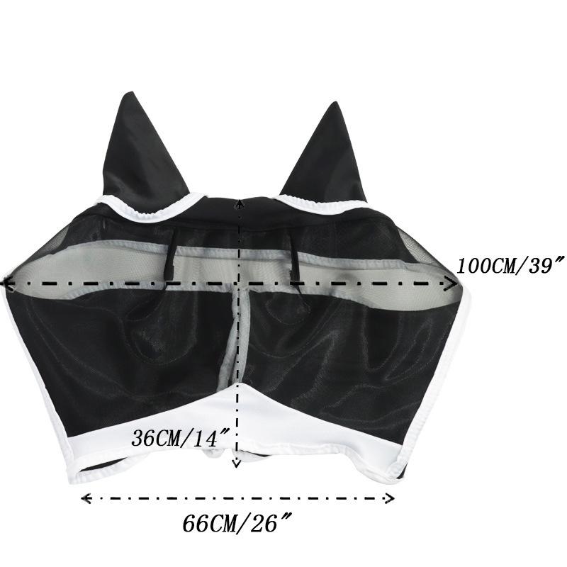 Breathable horse mask anti-mosquito repellent horse head cover horse face anti-mosquito cover elastic horse flight mask protection