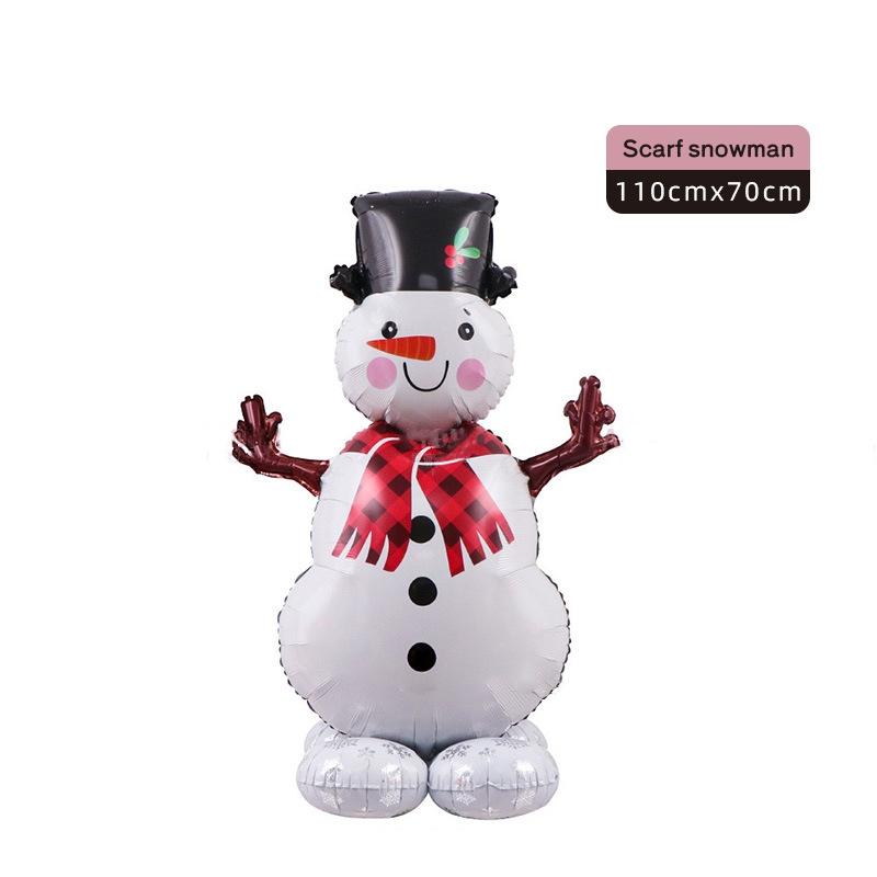 

Новые рождественские воздушные шары для вечеринки, стоящие снеговики, рождественские елки, шары из алюминиевой пленки, украшения для вечеринки С Новым годом Scarf Santa Claus