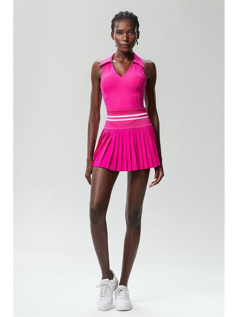 Alo Golf Pleated Skirt & Sleeveless High-End Yoga Tank Top Set - Women's Summer Clothing