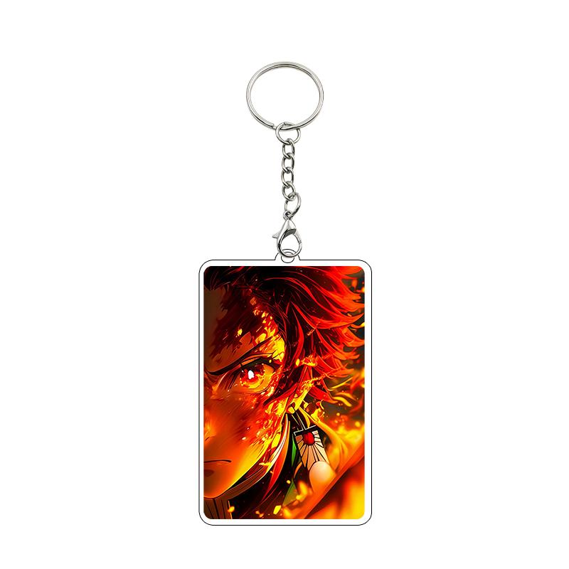 Anime 8cm Kamado Tanjiro Nezuko Agatsuma Zenitsu Cartoon Characters Acrylic Keychain Accessories Car Pendant Gifts Toy Wholesale
