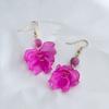 Pinkdudu Modische Schlichte Rote Blume Quastenohrringe Süße Acryllegierung Hängeohrringe für Frauen Schmuckgeschenke PD725