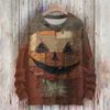 Ladies' Fashionable Casual Long Sleeved Christmas Printed Round Neck Knitted Yarn