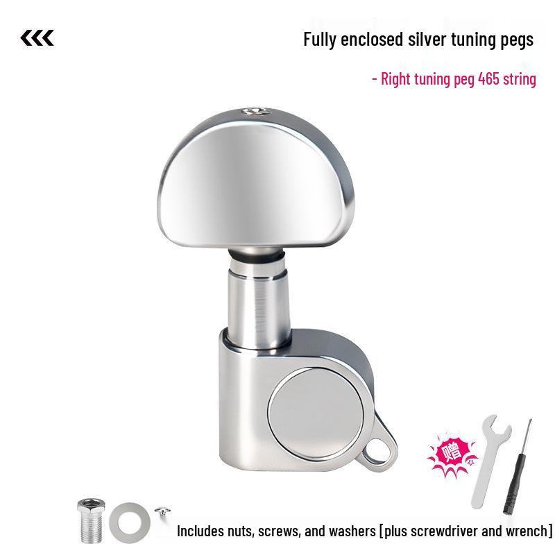 מפתחות כיוון לגיטרה עממית ממתכת עם כלי מיתרים מעץ - אביזרים סגורים לחלוטין לגיטרה קלאסית