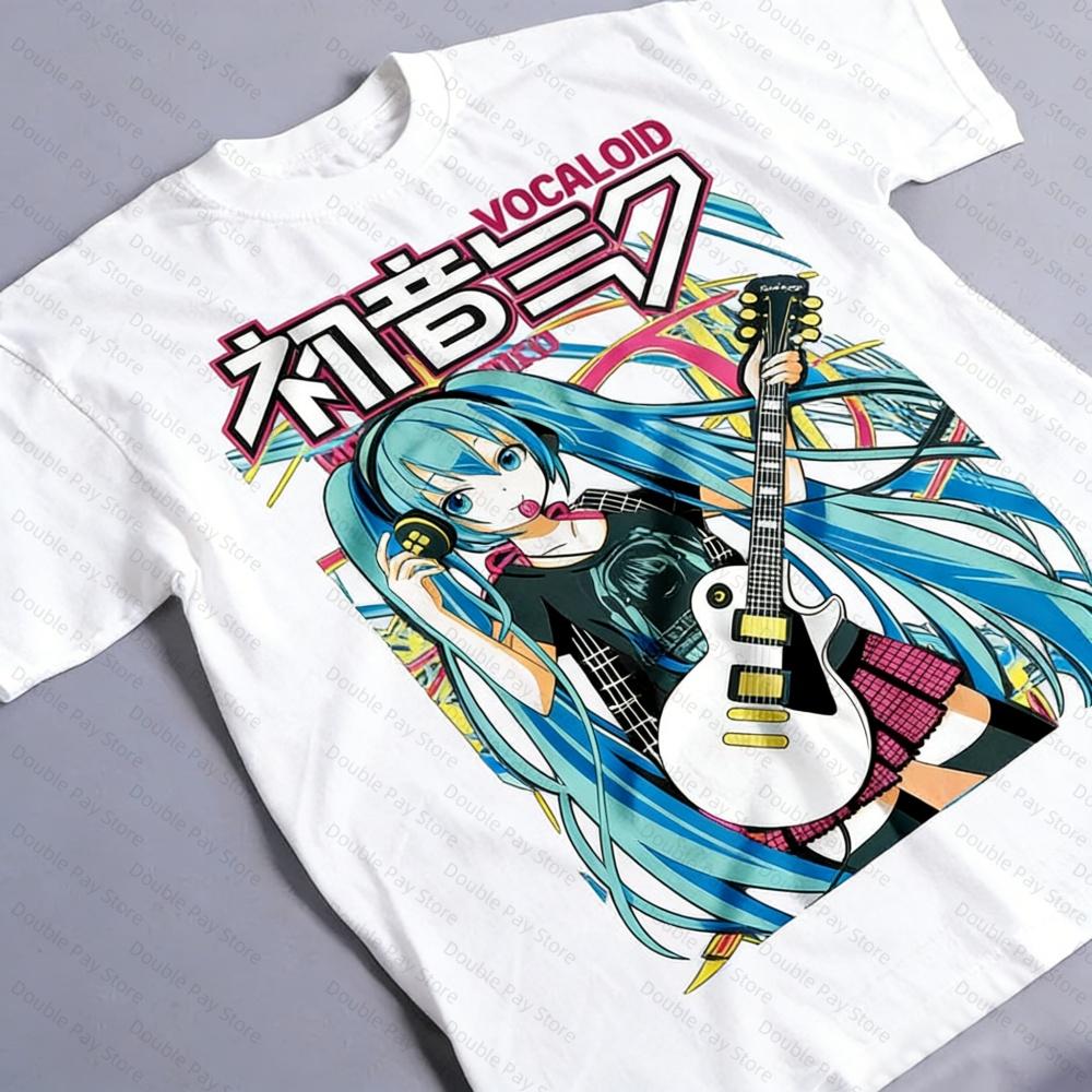 2026 Summer New Style Hatsune miku Cyberpunk Style Cartoon Fan Street Fashion Large Loose Tshirt Unisexs Shirts Women tshirts