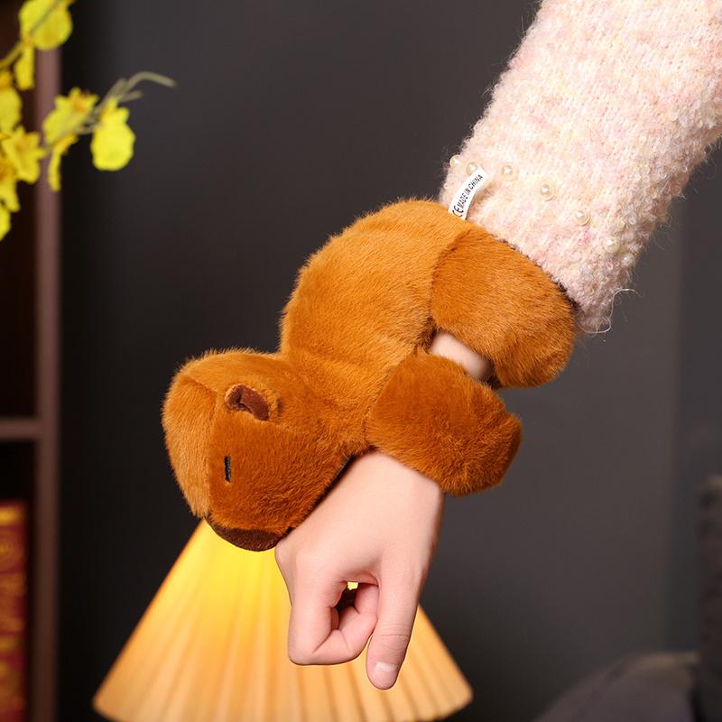 Capibara Slap Snap Wrap Wristband Bracelet Anime Toy Cute Doll Stuffed Animals Soft Plush Gift Kid Toys