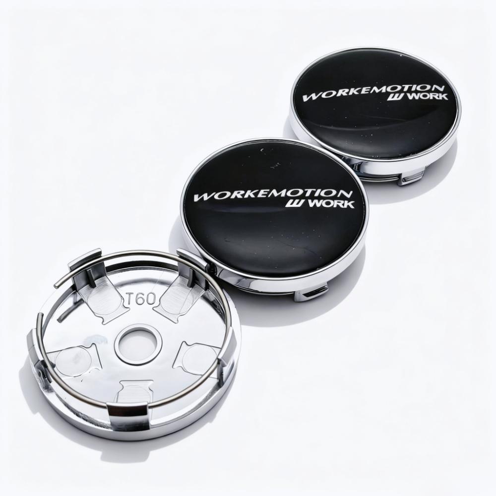 4pcs W Work Emotion Logo Emblem Car Wheel Center Caps 60MM 56MM Wheels Hub Cap Workemotion Badge Rim Hubcaps Cover Accessories