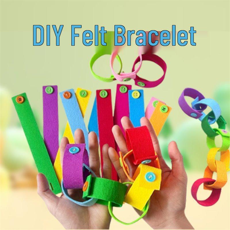 Montessori Felt Button Bracelet for Early Childhood Development - Ideal for 3-Year-Olds in Kindergarten Classrooms.
