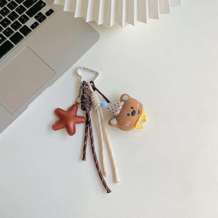 Delightful Plush Bear Bag Charm Cartoon Keychains For Women and Girls Stylish Bag Pendant Cute Car Accessories Decors