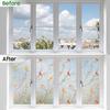 Bird Branch Colorful Frosted Non-adhesive Electrostatic  Glass  Sticker Privacy Window Film Bathroom