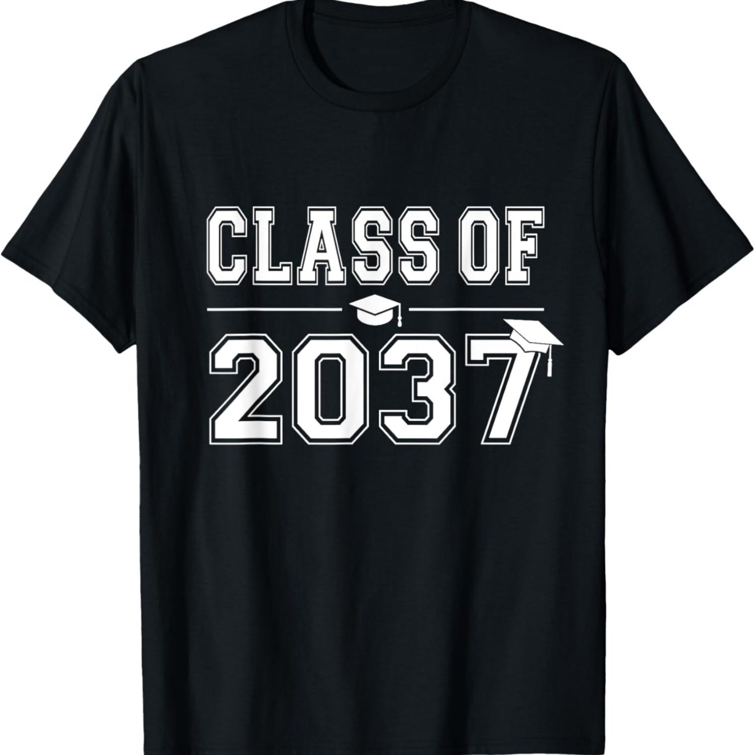 Class of 2037 Grow With Me First Day of School Graduation T-Shirt S чёрный