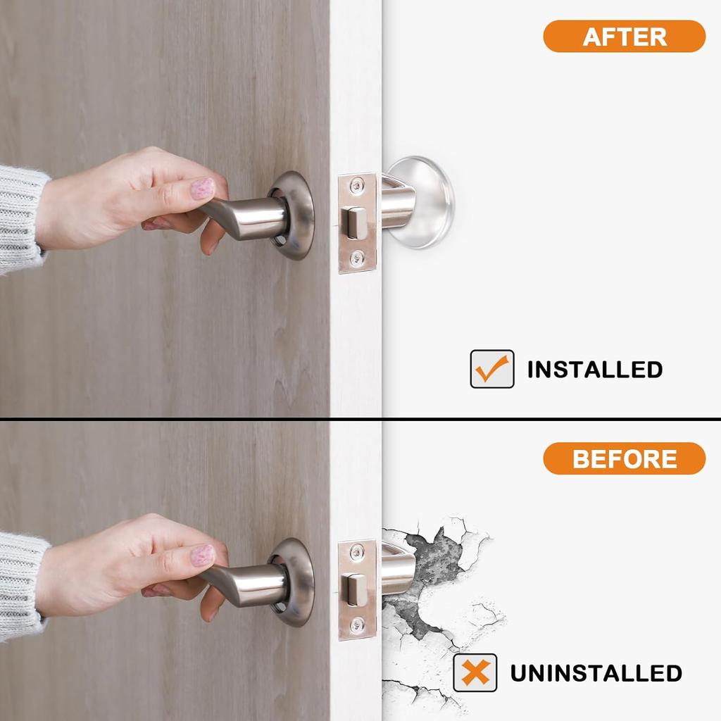 12 Pieces Door Stoppers for Wall, 2'' Clear Door Knob Wall Protector, Stops with Cabinet, Washable & Reble Protectors, Self Adhesive (12 Pcs)