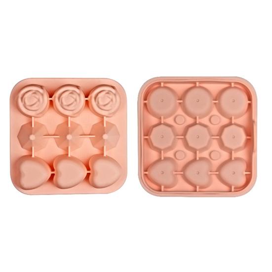 Silicone Ice Cube Tray with Lid Whiskey Diamonds Heart Rose