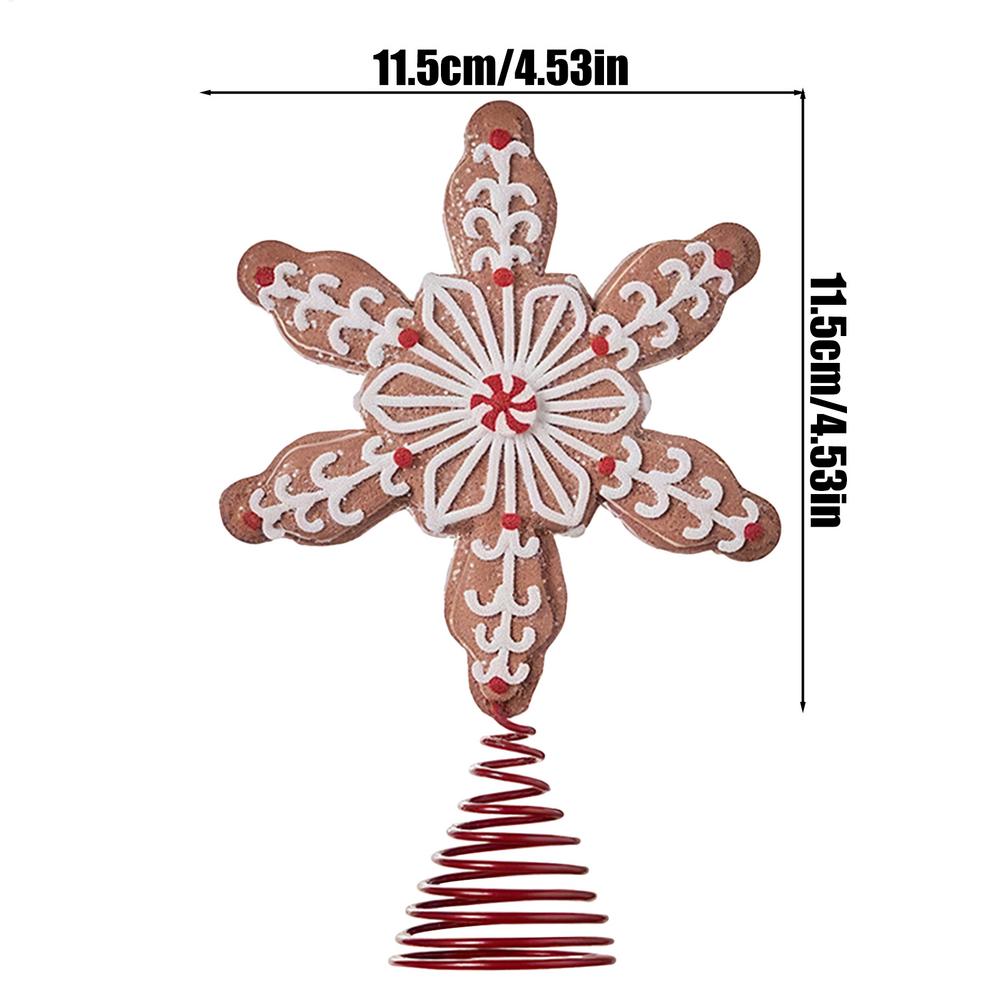 

Christmas Tree Topper Decorative Gingerbread Man Wood Top Decor for Tree Christmas Treetop Decoration for Bookshelves Dining