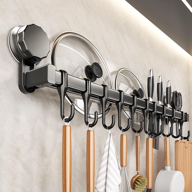 Punch-Free Suction Cup Kitchen Hook and Storage Rack for Utensils