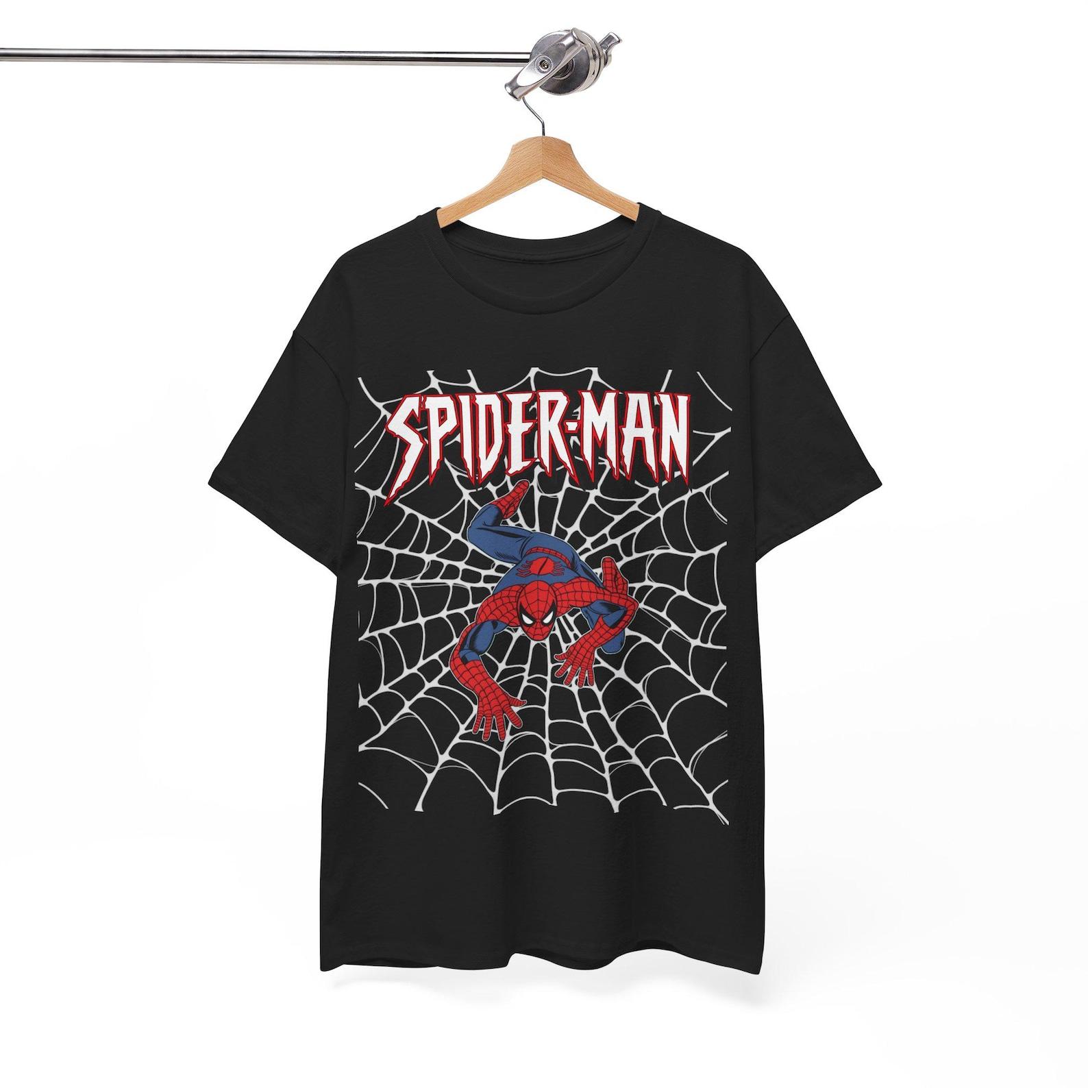 Spider web Pose T-Shirt | Comic Logo Tee XL
