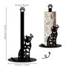 Roll Organizer Cartoon 2D Flat Cat Tissue Holder Sturdy Wooden Base Vertical Napkin Holder Decorative Kitchen Paper Rack Parties