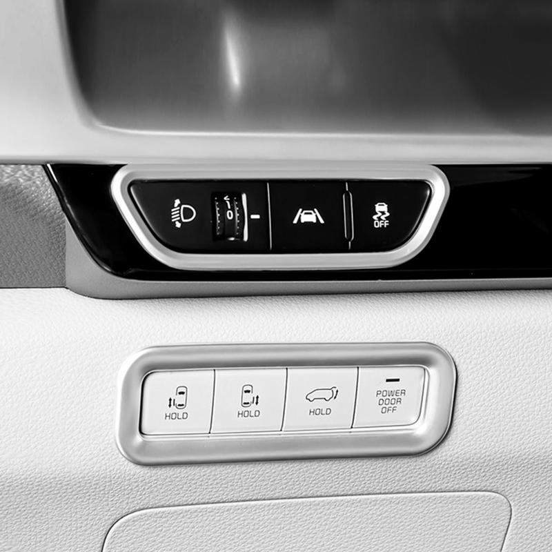 For Kia Carnival Sedona KA4     Car Headlight Adjust Switch Frame Cover Auto Central Control Switch Trim Sticker