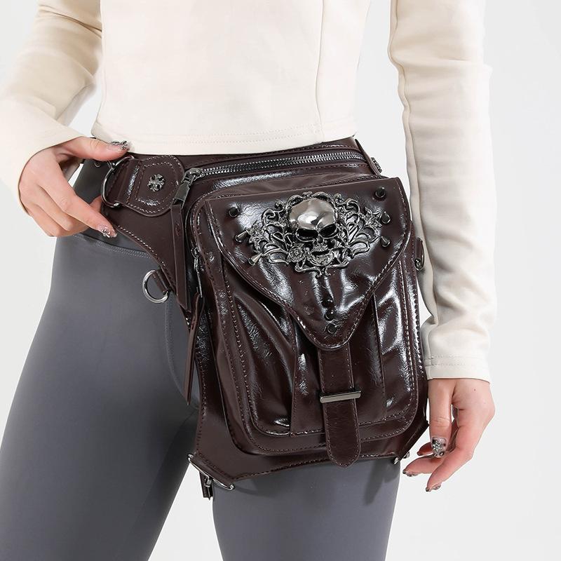 New niche retro punk shoulder messenger bag personalized skull locomotive Spice Girl style fanny pack