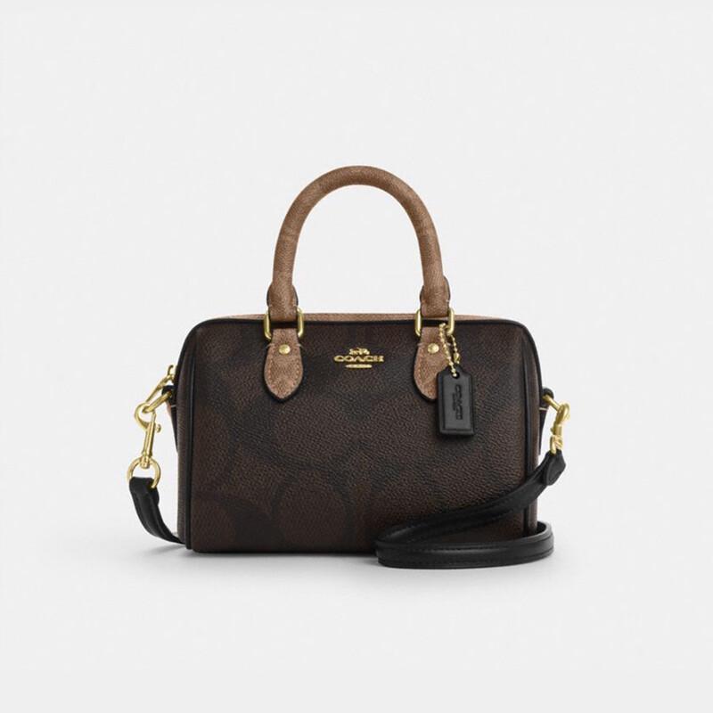 

COACH Rowan 17 Colorblock Signature Mini Boston Crossbody Bag Small