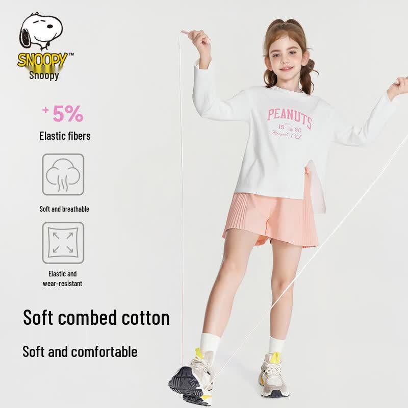 SNOOPY Girls  Long Sleeve Round Neck T-Shirt 140